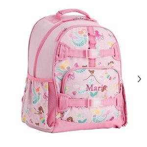 Pottery Barn Kids Mackenzie Mermaid Glow In The Dark "RYAN M" Backpack NEW